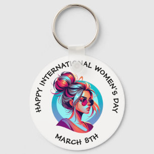Happy International Women's Day March 8th Keychain