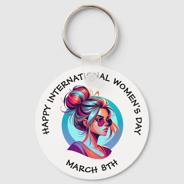 Happy International Women's Day | March 8th Keychain (Front)