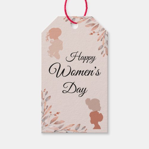 Happy International Womens Day Watercolor Foliage Gift Tags
