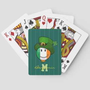 Happy irish Flag Wearing a Leprechaun Hat Poker Cards