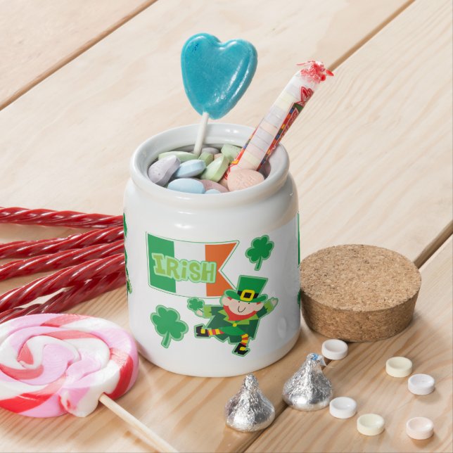 Happy Irish Leprechaun Candy Jar (In Situ)