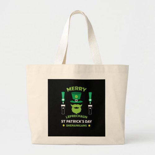 Happy Irish Saint Patricks Day Australia March 17 Large Tote Bag