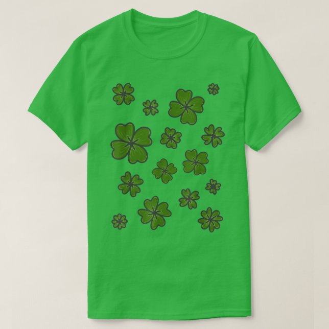 Happy Irish Shamrock Lucky Funny St  T-Shirt (Design Front)