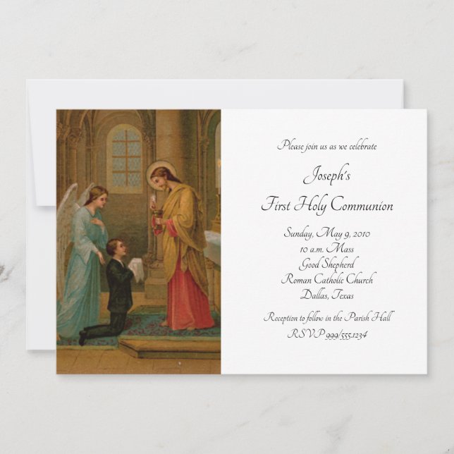 Happy is the Soul First Communion Invitation (Front)