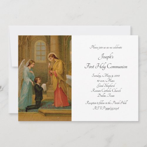 Happy is the Soul First Communion Invitation