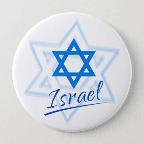 Happy Israel Independence Day Blue Star of David Button