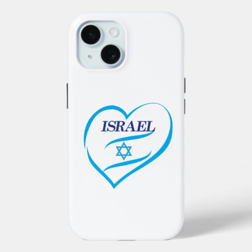 Happy Israel Independence Day Blue Star of David iPhone 15 Case