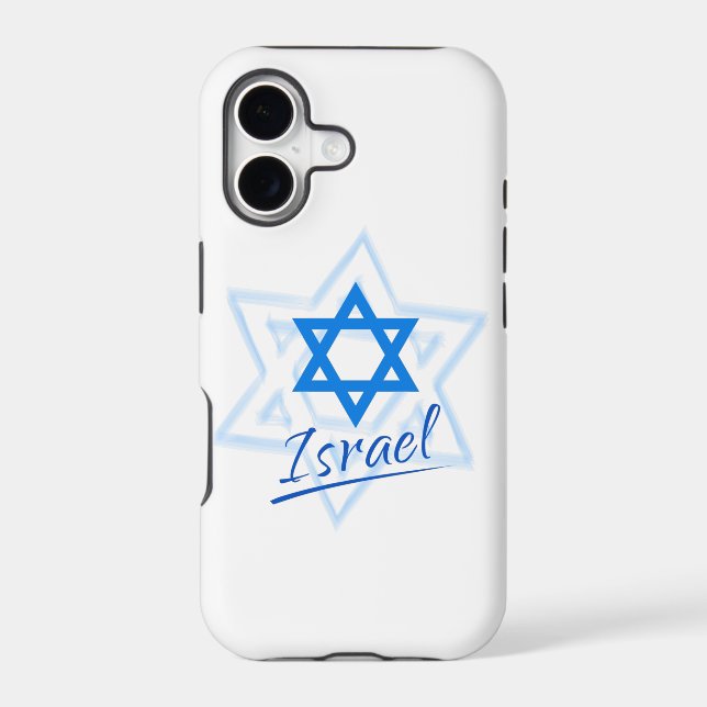Happy Israel Independence Day Blue Star of David Case-Mate iPhone Case (Back)