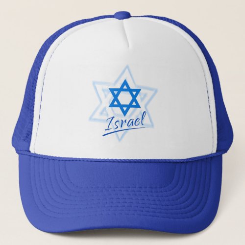 Happy Israel Independence Day Blue Star of David Trucker Hat