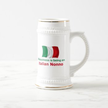 Happy Italian Nonno Beer Stein by worldshop at Zazzle