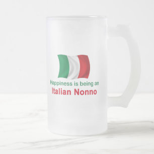 Happy Italian Nonno Frosted Glass Beer Mug