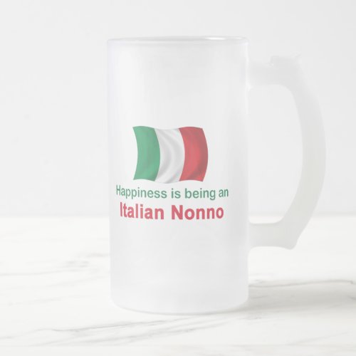 Happy Italian Nonno Frosted Glass Beer Mug
