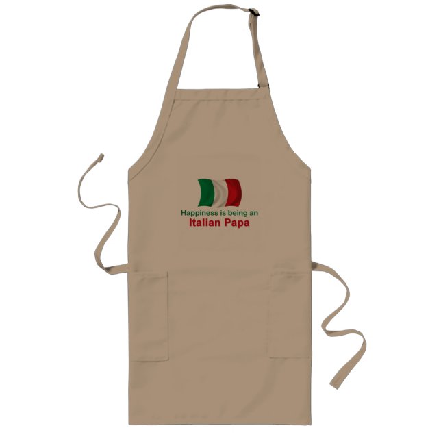 Happy Italian Papa Long Apron (Front)