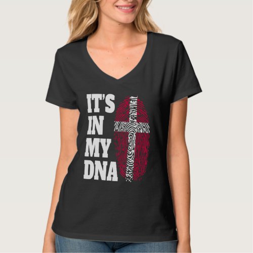 Happy Its In My DNA Danish Denmark Flag T_Shirt