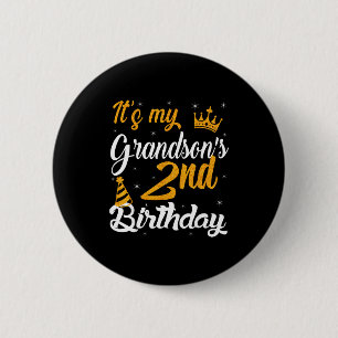 Happy Its My Grandsons 2nd Birthday 2023 2 Years O Button