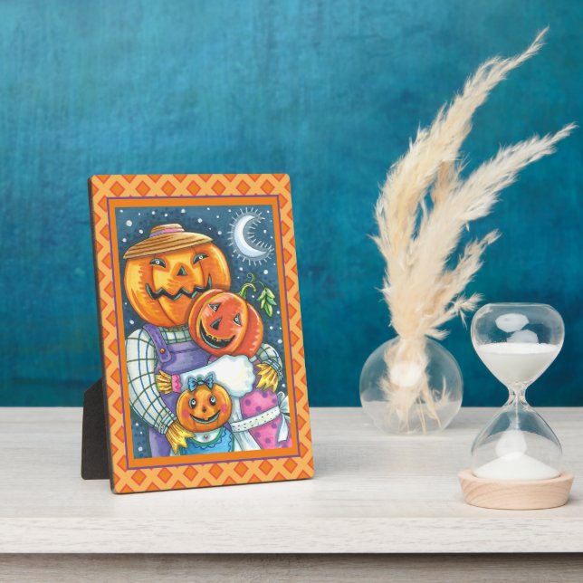 HAPPY JACK O LANTERN FAMILY, COLORFUL AND CUTE PLAQUE (Side)