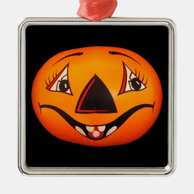 Happy Jack O’ Lantern Halloween Metal Ornament (Front)