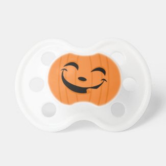 Happy Jack-O-Lantern Pumpkin Face Orange Halloween Pacifier