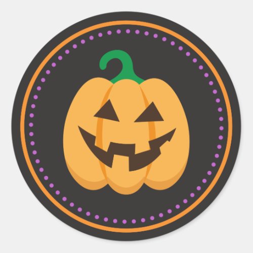 Happy Jack o Lantern pumpkin Halloween stickers