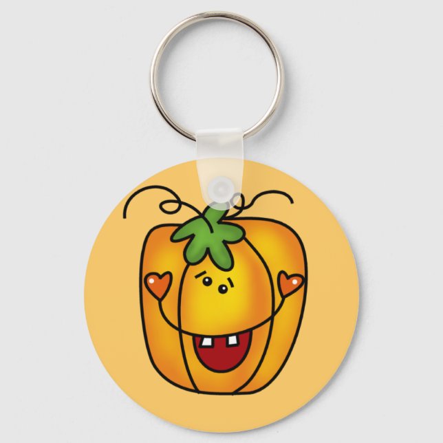 Happy Jack O Lantern Tshirts and Gifts Keychain (Front)