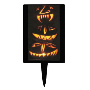Happy Jack o'Lantern Faces Cake Topper