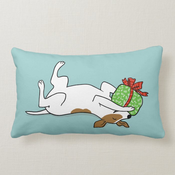 jack russell christmas pillow