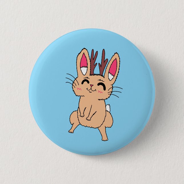 Happy Jackalope  Button (Front)
