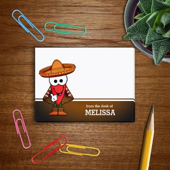 Happy Jalapeno Pepper Personalized Post-it Notes by reflections06 at Zazzle