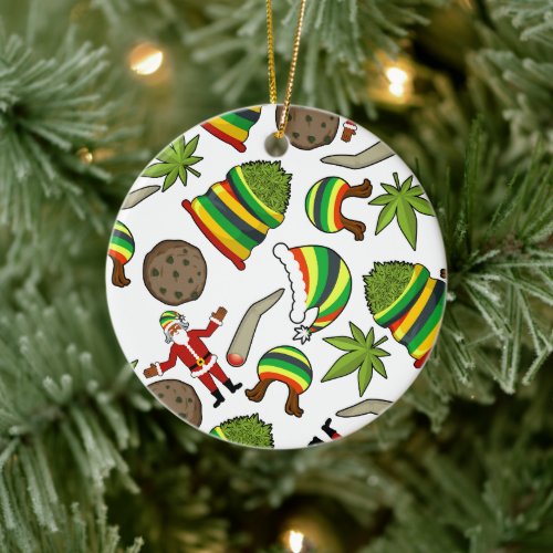Happy Jamaican Christmas Ceramic Ornament
