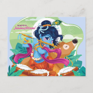 Happy Janmashtami  Invitation Postcard