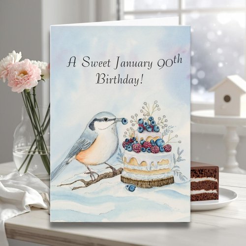 Happy January 90th Birthday Nuthatch Bird