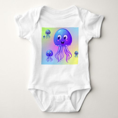 happy Jellyfish Baby Bodysuit