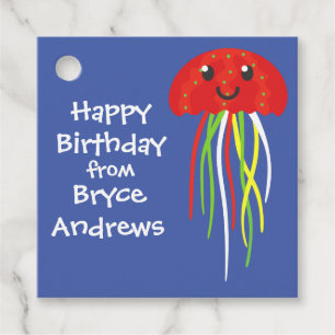 Happy Jellyfish Personalized Gift or Favor Tags