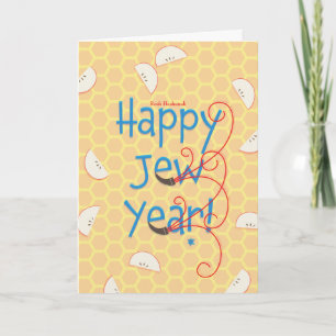 Happy Jew Year Rosh Hashanah Holiday Card