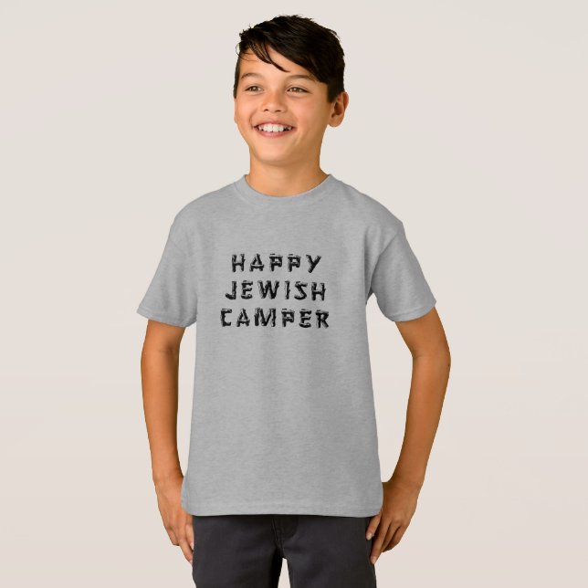 Happy Jewish Camper Sleepaway Rustic Summer Camp T-Shirt (Front Full)