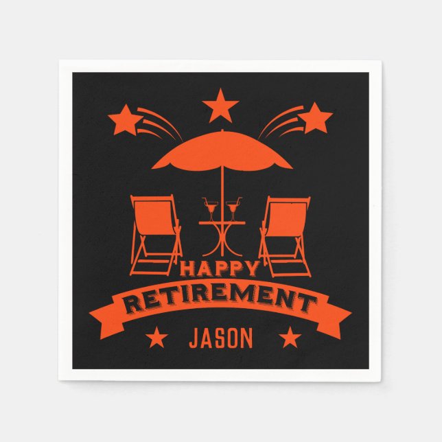 Happy Job Retirement Napkins (Front)
