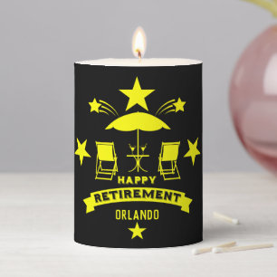 Happy Job Retirement Pillar Candle
