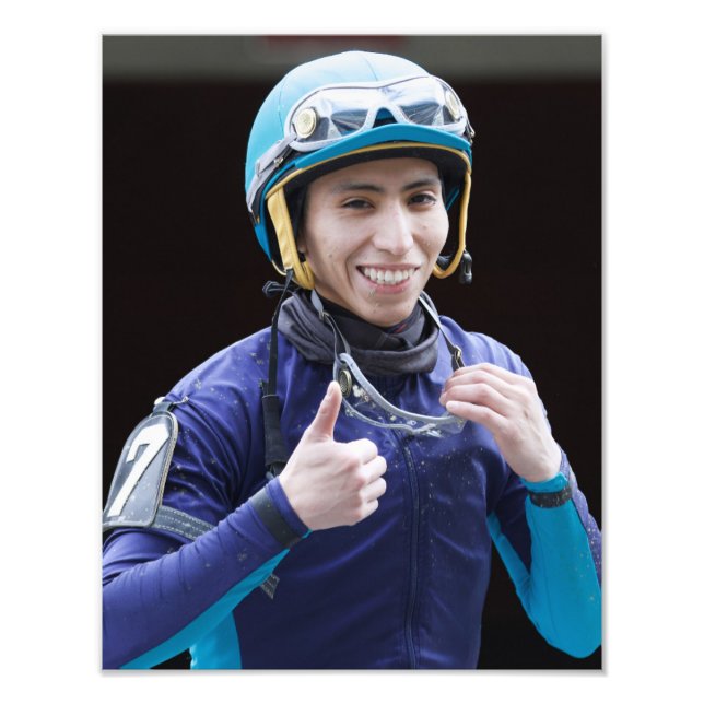 Happy jockey Luis Cardenas Print (Front)
