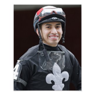 Happy jockey Silvestre Gonzalez Print