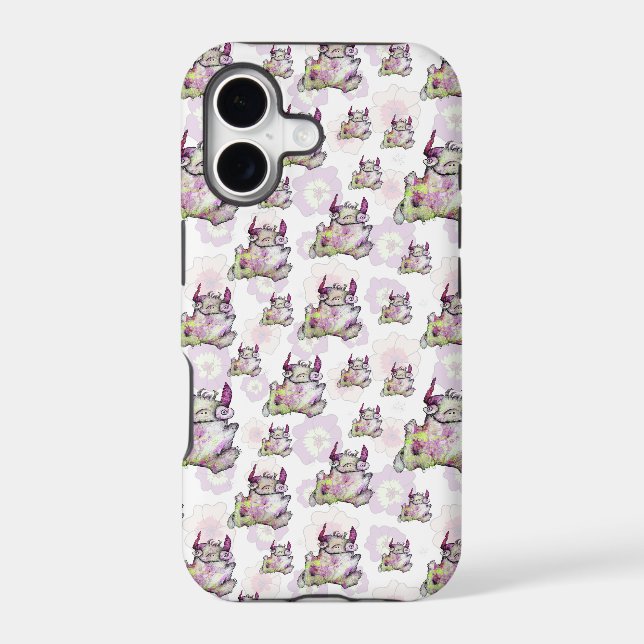 Happy jogging magical monster creature iphone case (Back)