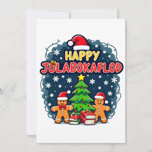 Happy Jolabokaflod Family Celebration Gift Holiday Card