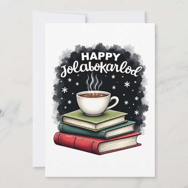 Happy Jolabokaflod Family Celebration Gift Holiday Card (Front)