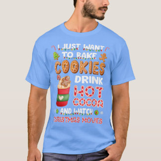 Happy Jolly Bake Cookies Hot Cocoa Funny Christmas T-Shirt