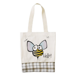 Happy Jolly Bee Zazzle HEART Tote Bag