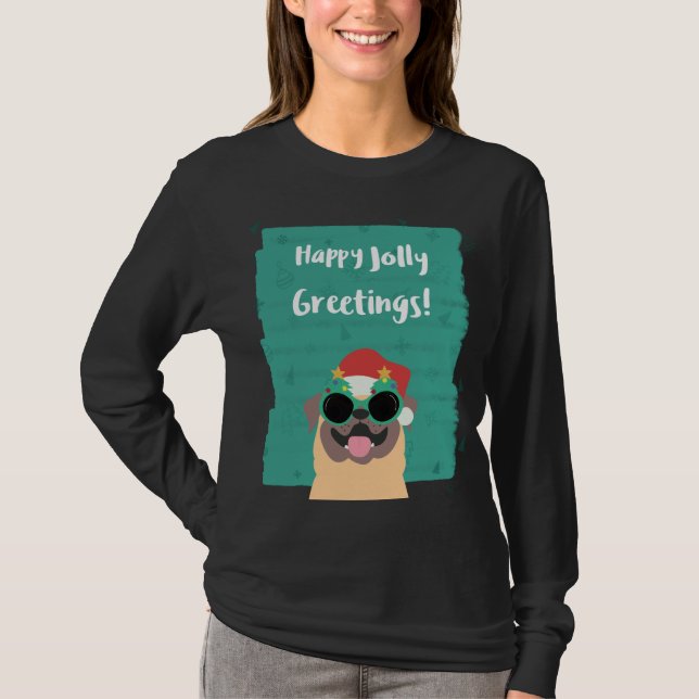 Happy Jolly Greetings Christmas T-Shirt (Front)