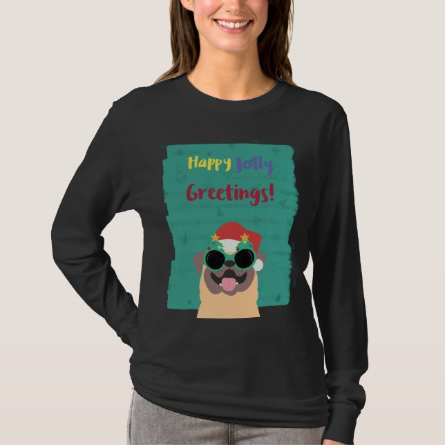 Happy Jolly Greetings Christmas T-Shirt (Front)