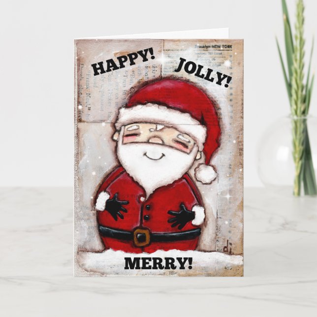 Happy, Jolly, Merry - Greeting Card (Front)
