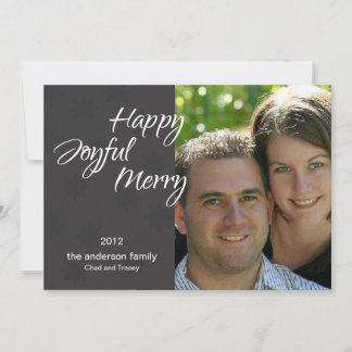 Happy Joyful Merry-black Holiday Card