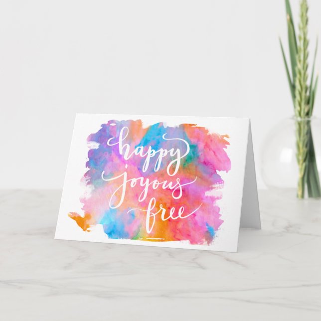 Happy Joyous Free Greeting Card (Front)