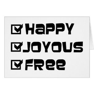 Happy Joyous Free Slogan Quote Fun Text Graphic Cards